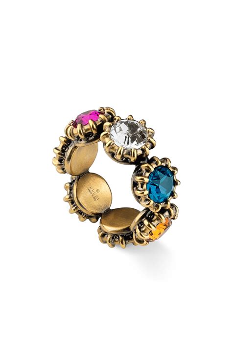 gucci multicolor crystal ring|Gucci rings for sale.